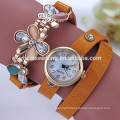 Trendy leather watchband women watch